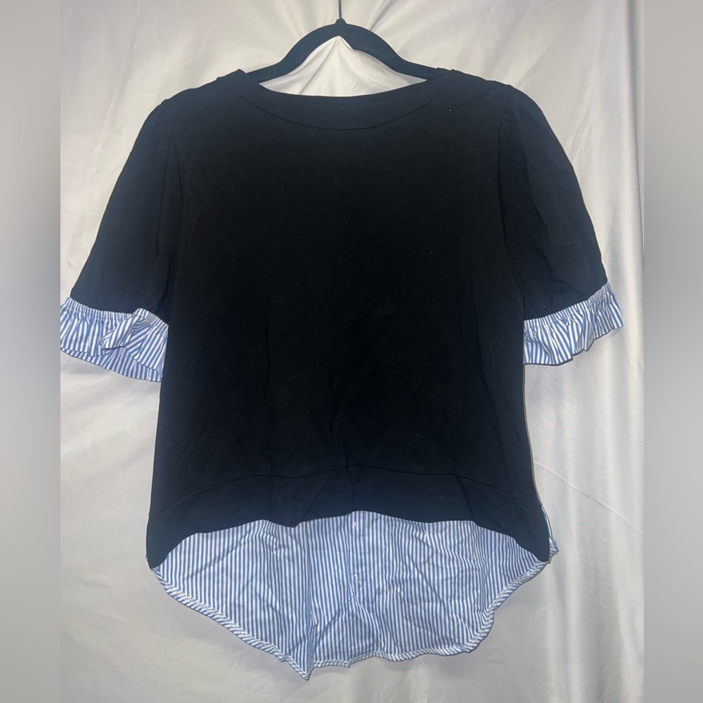 Amazon Black and Blue Women's Tunic Top short sleeve large